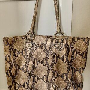 Italian snake printed leather shoulder bag